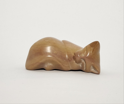 Martin Gaiti - Hand-Carved Stone Sleeping Cat Sculpture