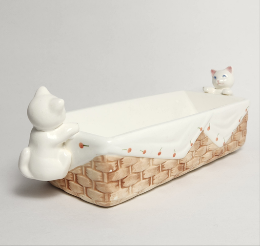 Avon - Ceramic Kitten Cracker Server Dish