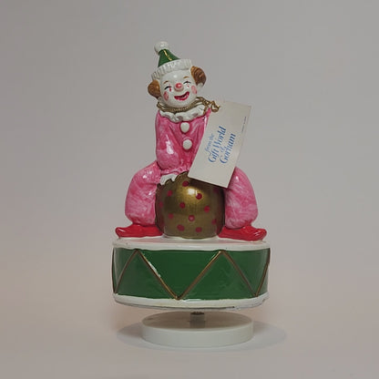 Gift World of Gorham - Ceramic Clown on Gold Ball Rotating Music Box