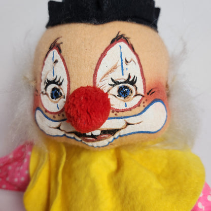 Annalee Mobilitee Pink Polkadot Clown Doll 1971