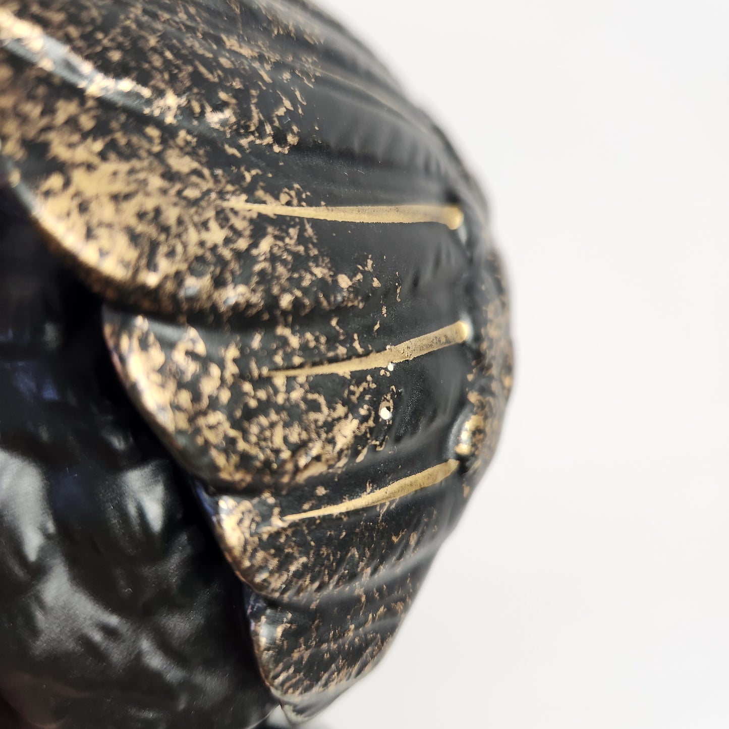 Black and Gold Swan Porcelain Trinket Box