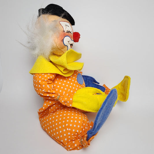 Annalee Mobilitee Orange Polkadot Clown Doll 1971