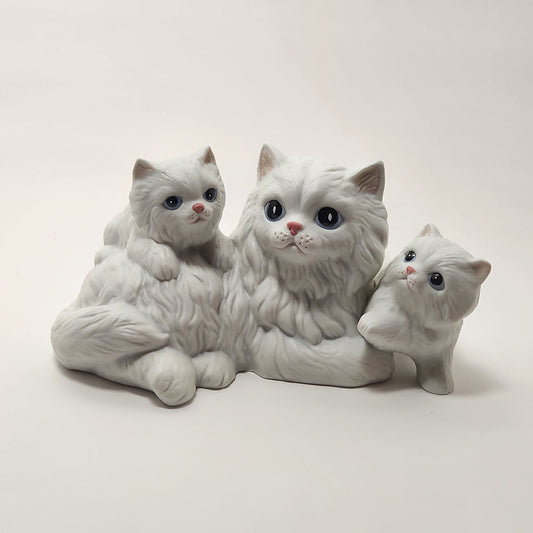 Homco - Mother Cat with Kittens Ceramic Figurine