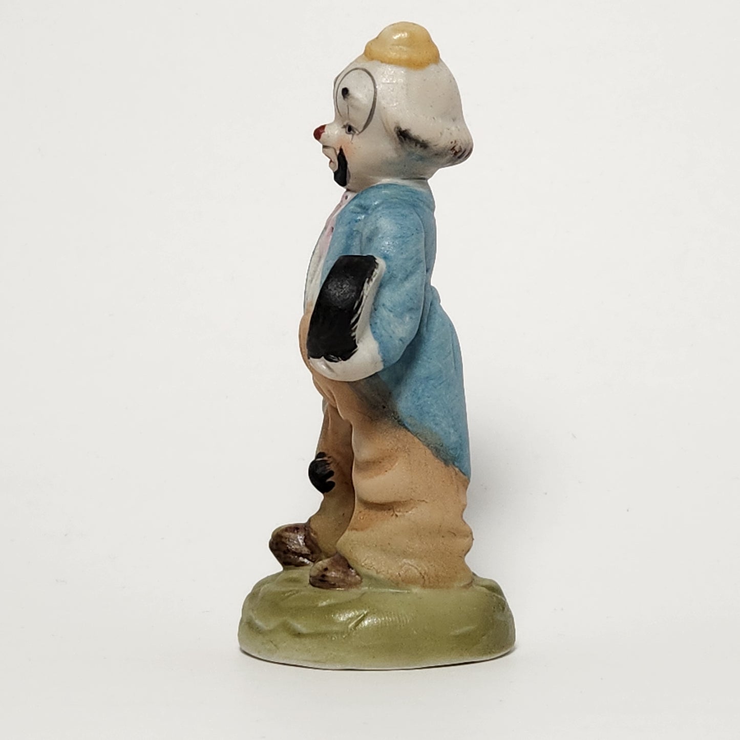 Clown with Drum Porcelain Bisque Figurine