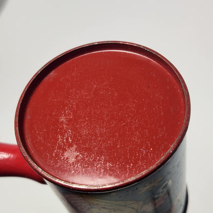 Tin Lithographed Clowns with Duck and Dog Noisemaker Toy with Wooden Handle