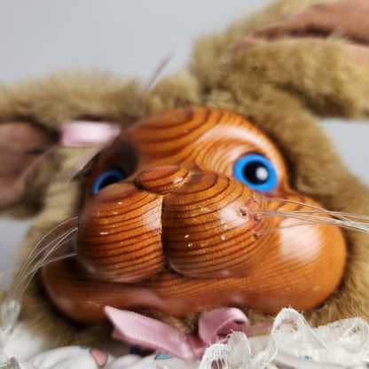 Raikes Originals - Robert Raikes - Rabbit with Wooden Face Plush Doll 1988