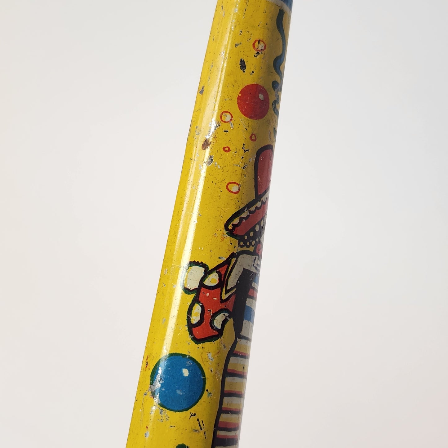 US Metal Toy Manufacturing Company - Tin Lithographed Clown Horn Noisemaker Toy (Yellow)