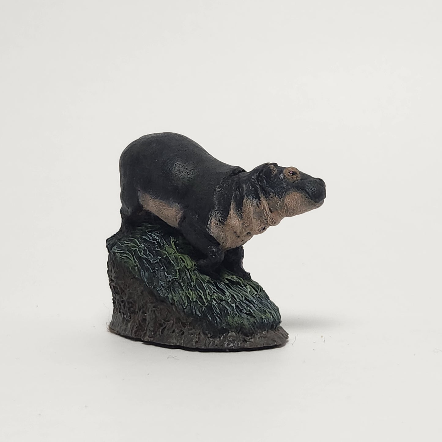The Bronze Menagerie - Herman Deaton -  Painted Bronze Baby Hippo Figurine 1978