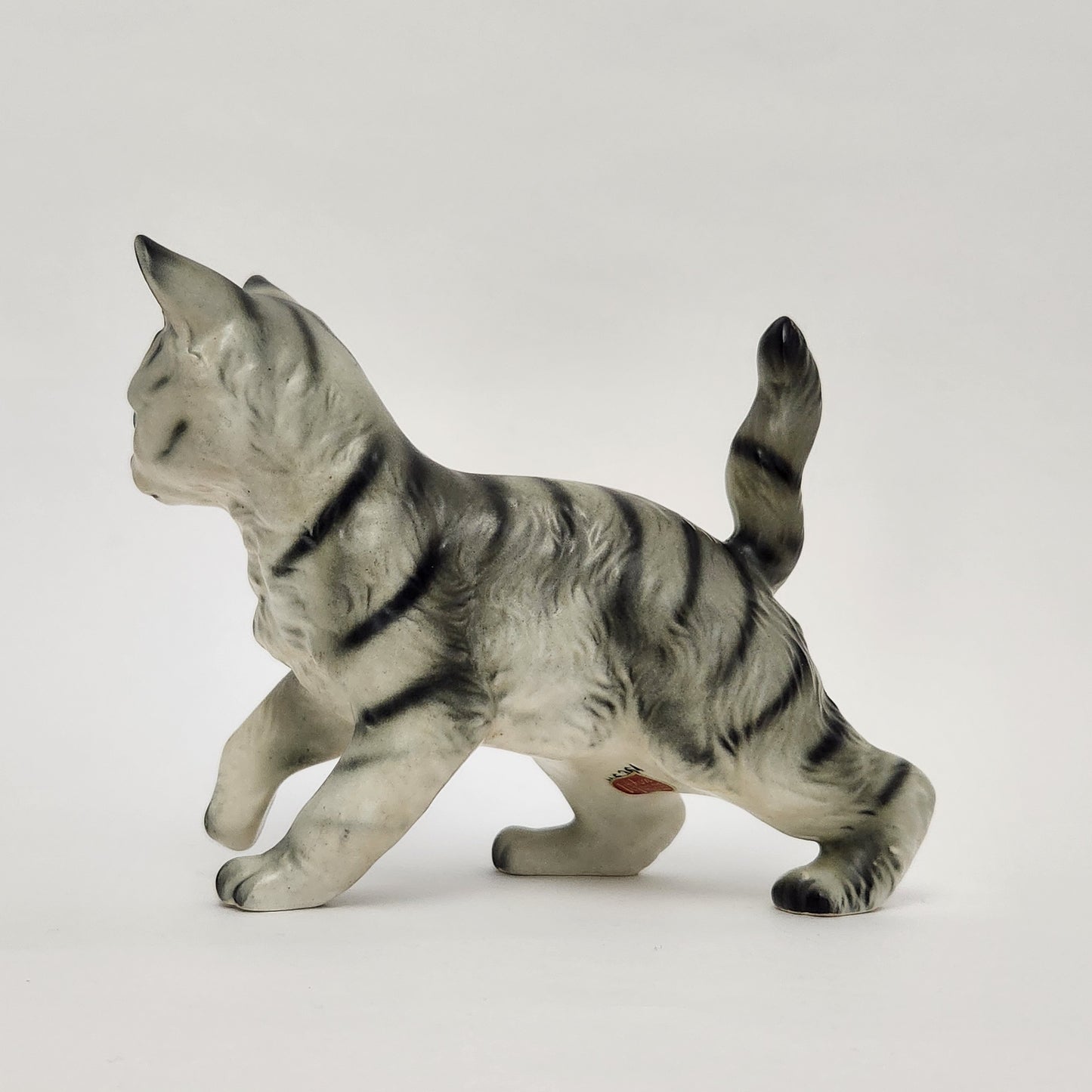 Lefton - Porcelain Gray Tabby Cat Figurine