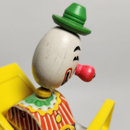 Fisher Price - Jolly Jalopy Clown Pull Toy 1965