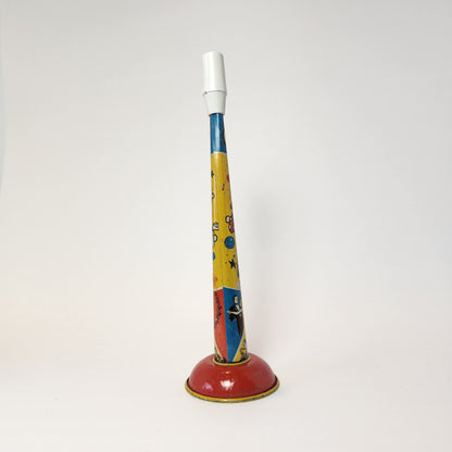 US Metal Toy Manufacturing Company - Tin Lithographed Clown Horn Noisemaker Toy (Yellow)