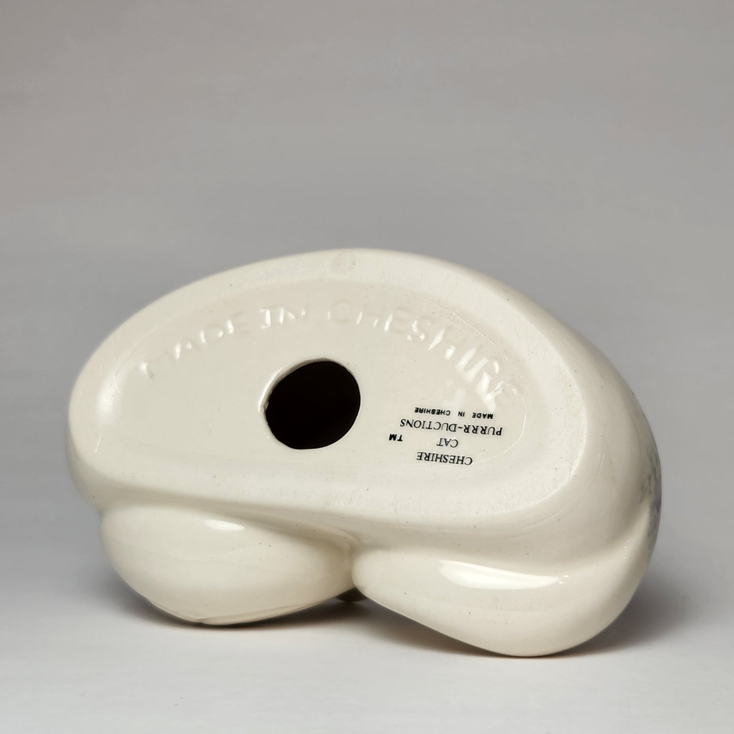 Cheshire Cat Purrr-Ductions - Porcelain Cheshire Cat Figurine Blue Floral Pattern