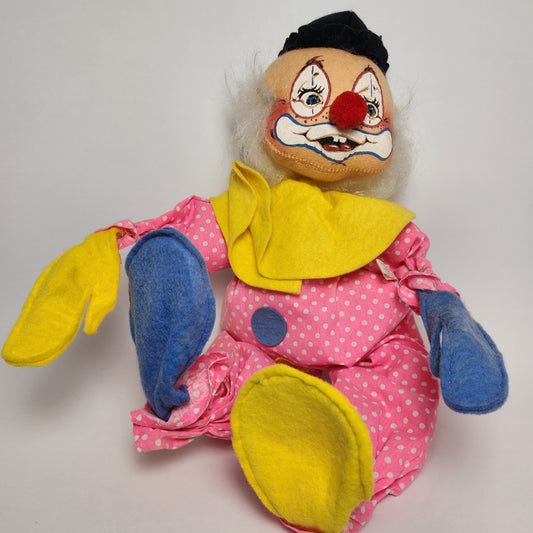 Annalee Mobilitee Pink Polkadot Clown Doll 1971