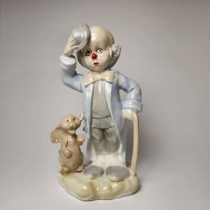 Price Products - Porcelain Clown with Cane & Dog Figurine