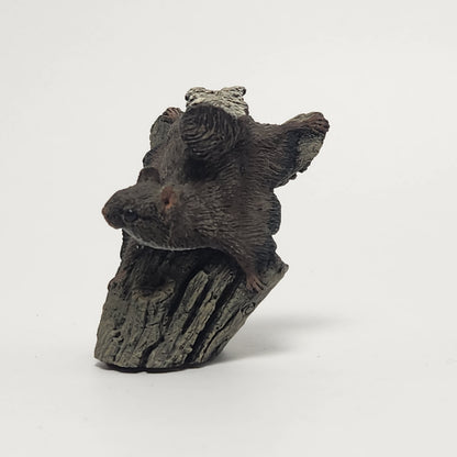 The Bronze Menagerie - Herman Deaton -  Painted Bronze Flying Squirrel Figurine 1977