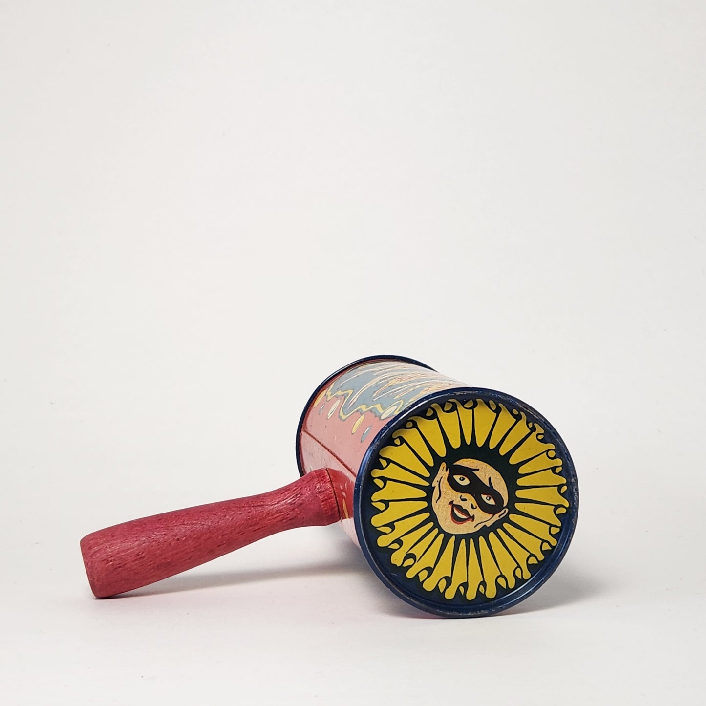 Kirchhof - Tin Lithographed Clown Noisemaker Toy with Wooden Handle (Red)