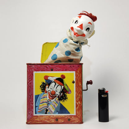 Mattel - Metal Clown Wind-Up Jack in the Box Toy 1951 (NON WORKING)
