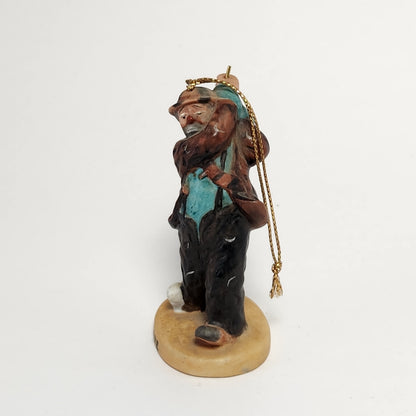 Emmett Kelly Jr. - Dave Grossman - Porcelain Bisque Hobo Clown Golfer Ornament 1989