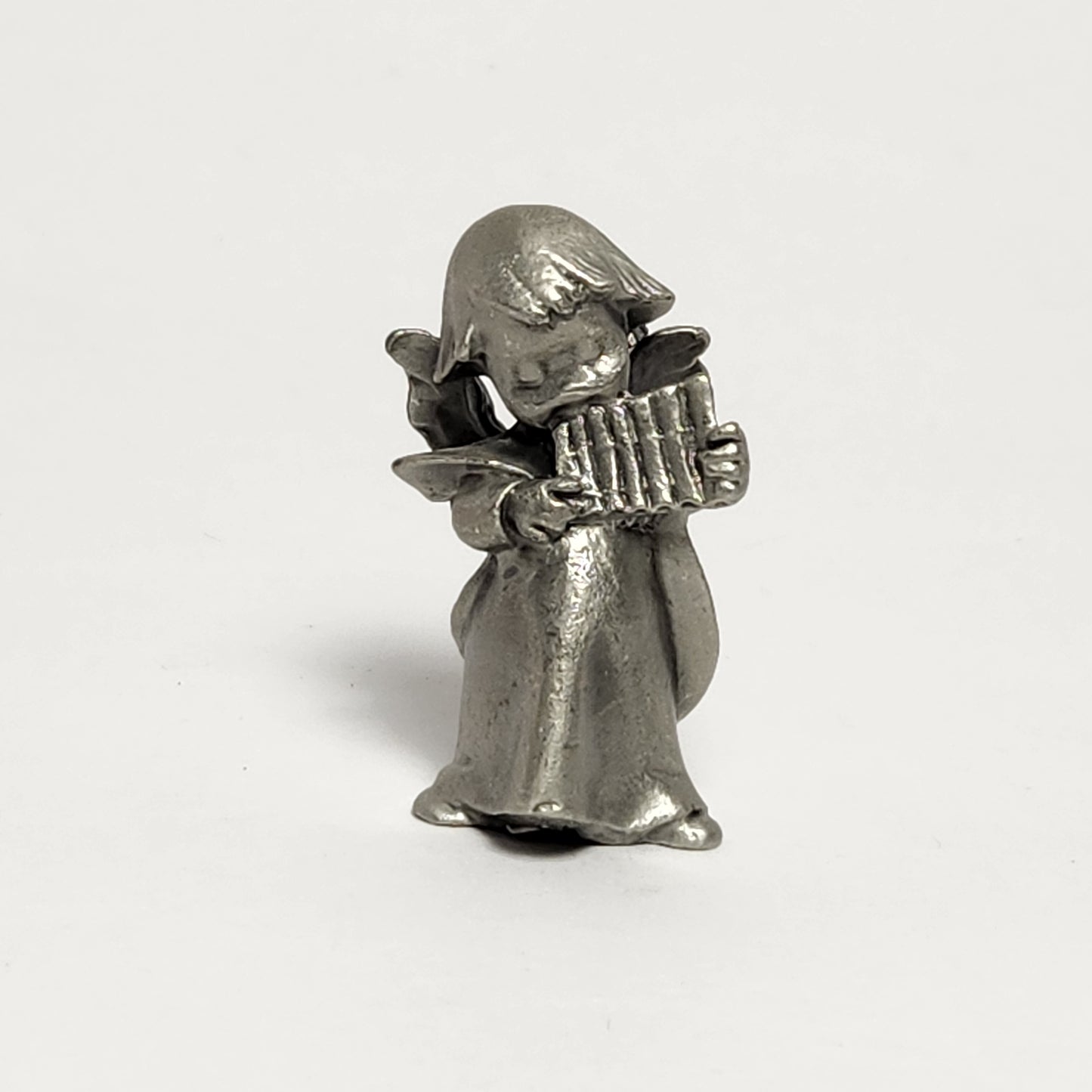 Pewter Angels with Instruments Figurines Set of 2