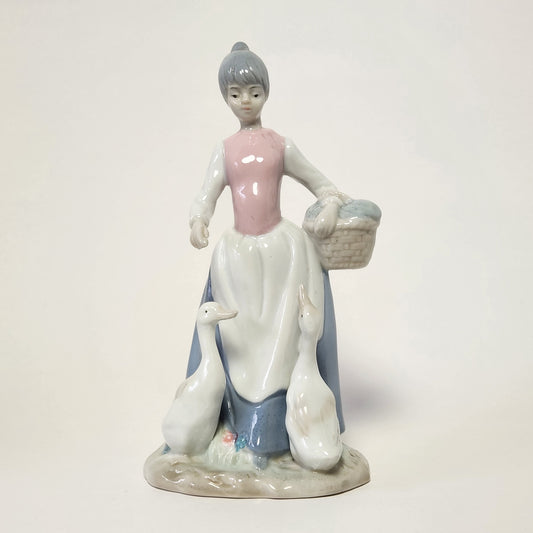 Girl with Geese Porcelain Figurine