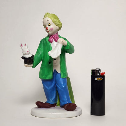 Porcelain Clown with Rabbit in a Hat Figurine