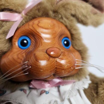 Raikes Originals - Robert Raikes - Rabbit with Wooden Face Plush Doll 1988
