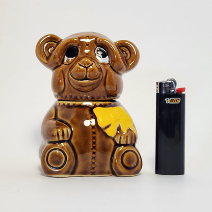 Houston Foods - Ceramic Honey Pot Teddy Bear 1982