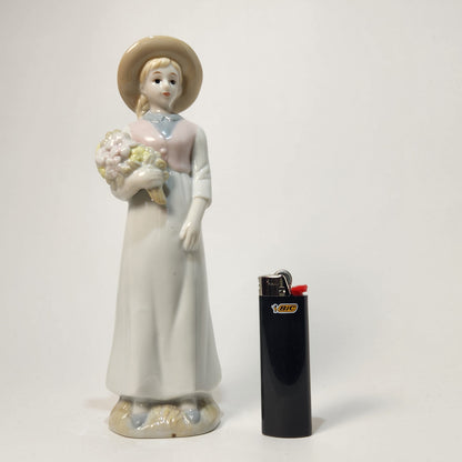 Prestige Collector - Porcelain Girl with Flowers and Hat 1990