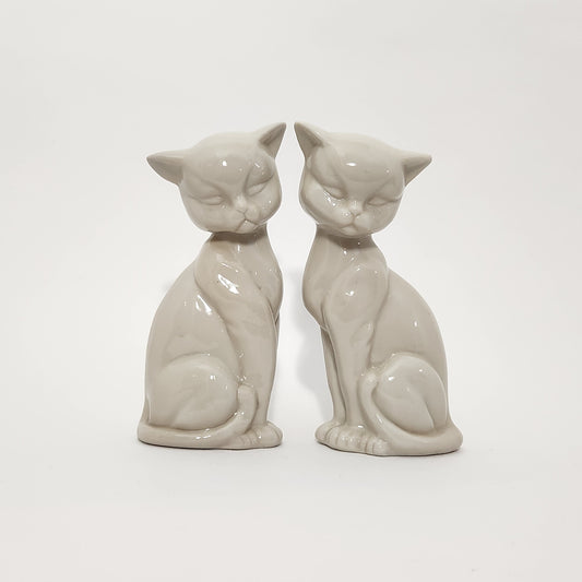 Enesco - Porcelain White Cat Figurines Set of 2