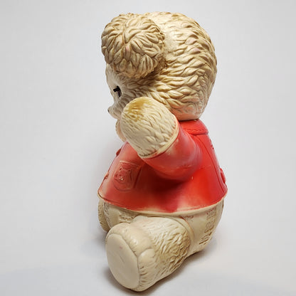 Arrow Rubber and Plastics Corporation - Edward Mobley - Red Bear Rubber Squeak Toy 1962