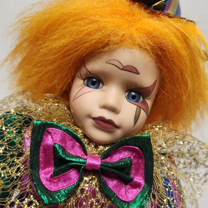 Collector's Choice - Porcelain Jester Doll with Stand