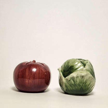 CIC - Cabbage and Tomato Ceramic Salt and Pepper Shaker Set