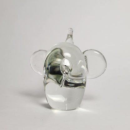 Clear Glass Elephant Figurine