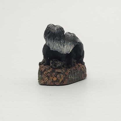 The Bronze Menagerie - Herman Deaton -  Painted Bronze Skunks Figurine 1977