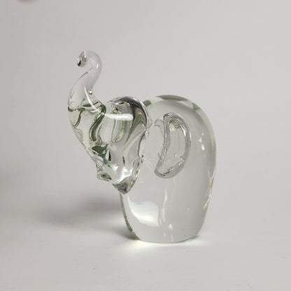 Clear Glass Elephant Figurine