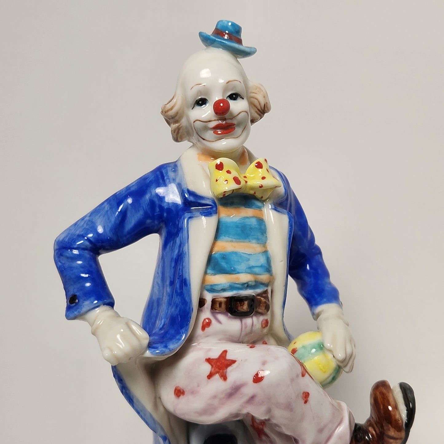 Ceramic Clown on Unicycle Figurine