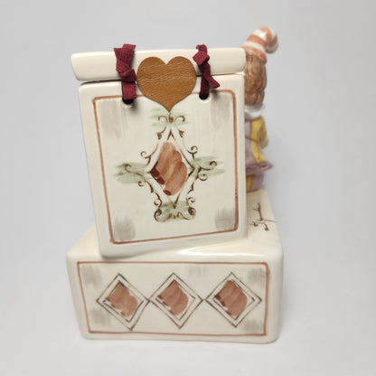 Schmid - Tsenekazu Yamada - Clown Doll and Teddy Bear Jack-in-the-Box Music Box 1983