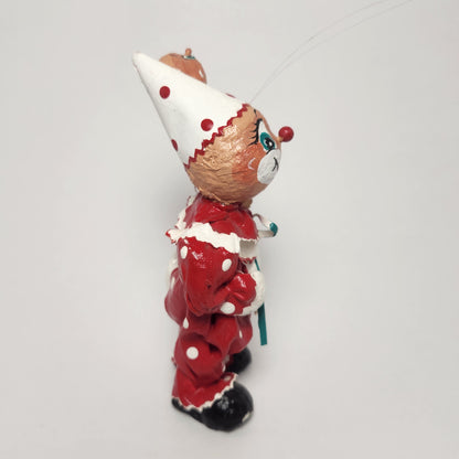 Handmade Paper Mache Clown with Balloons