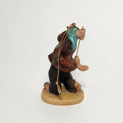 Emmett Kelly Jr. - Dave Grossman - Porcelain Bisque Hobo Clown Golfer Ornament 1989