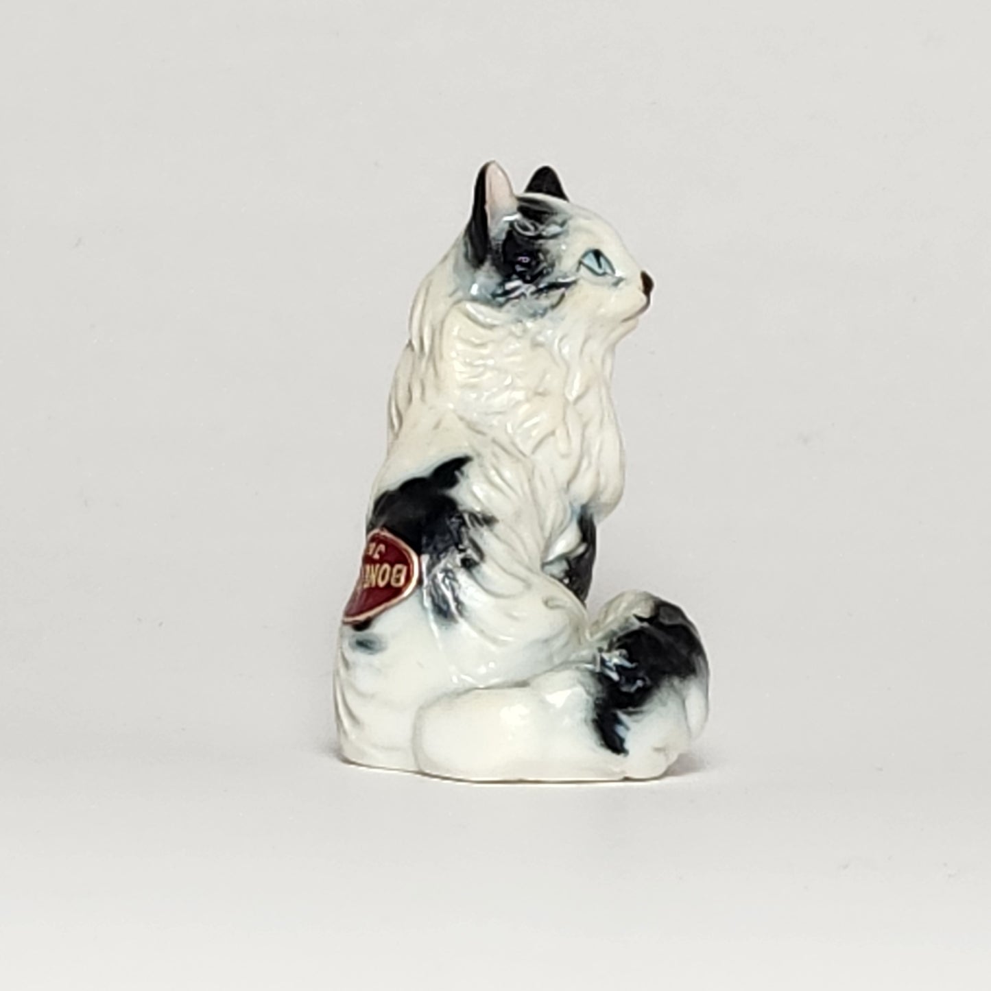 Black and White Bone China Cat Figurine