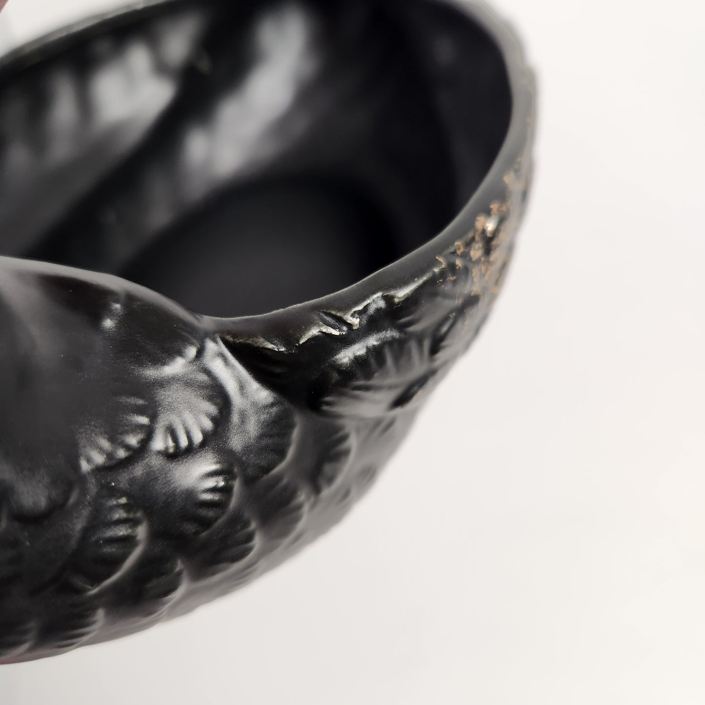 Black and Gold Swan Porcelain Trinket Box