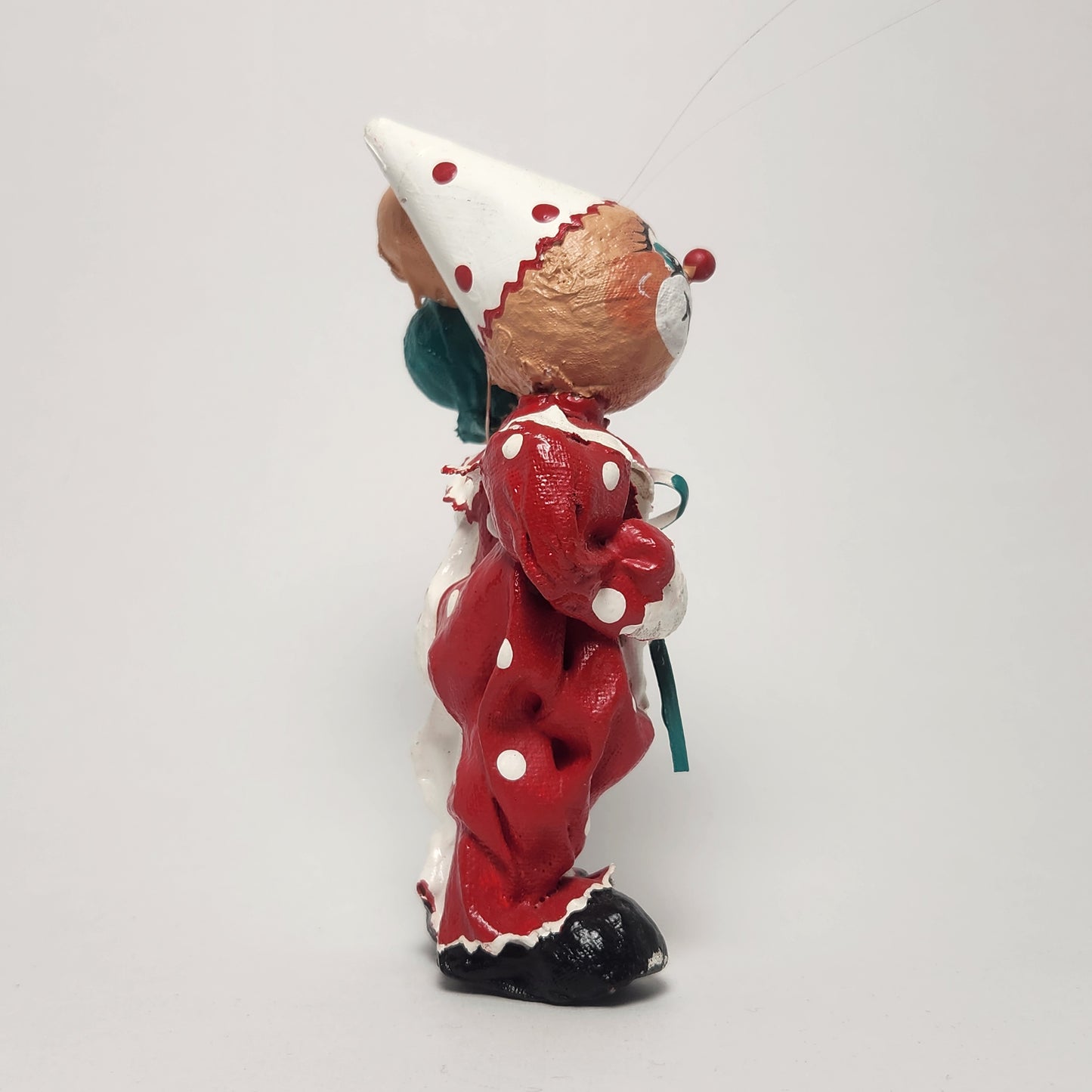 Handmade Paper Mache Clown with Balloons