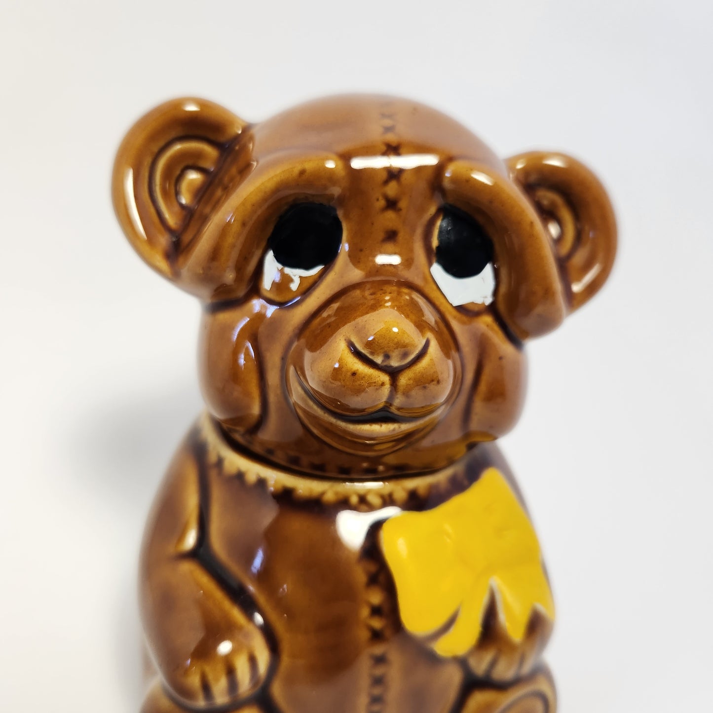Houston Foods - Ceramic Honey Pot Teddy Bear 1982