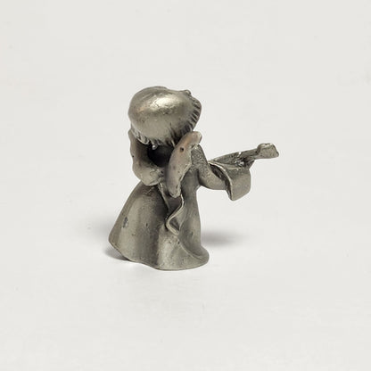 Pewter Angels with Instruments Figurines Set of 2