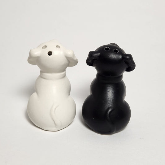 Black and White Dog Salt and Pepper Shaker Set