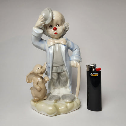 Price Products - Porcelain Clown with Cane & Dog Figurine