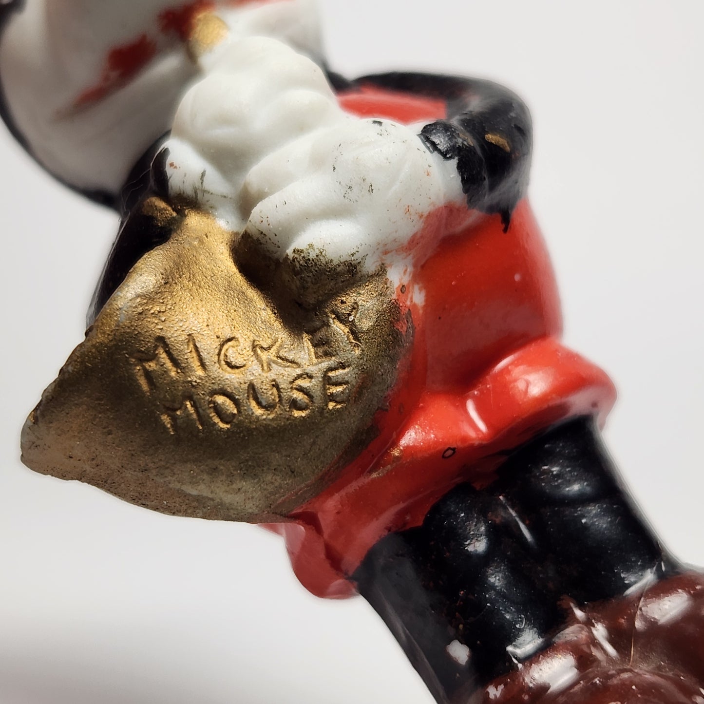 Porcelain Bisque Mickey Mouse Playing Horn Figurine 1930s