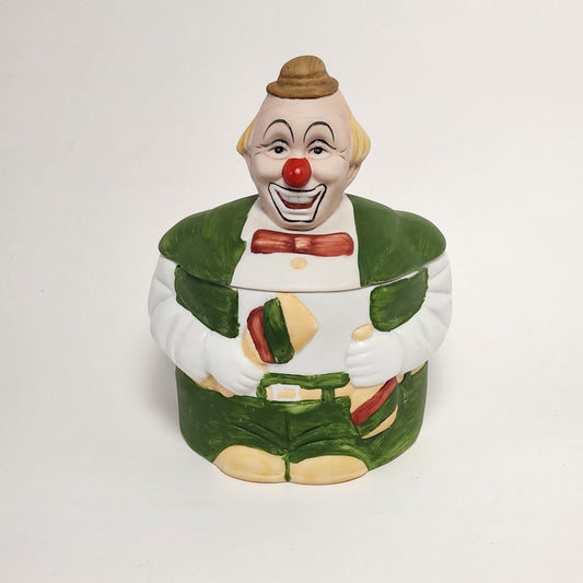 Ceramic Clown Candy Dish Trinket Box
