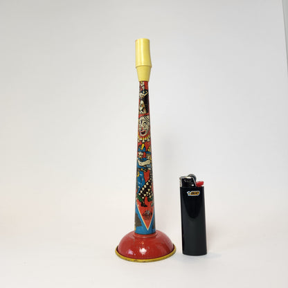 US Metal Toy Manufacturing Company - Tin Lithographed Clown Horn Noisemaker Toy (Red)