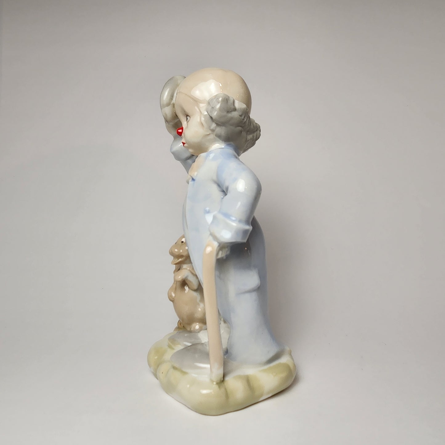 Price Products - Porcelain Clown with Cane & Dog Figurine